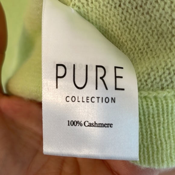 Pure Collection Cashmere Sweater Cardigan Women’s Size 8/10 Medium Chartreuse - Picture 11 of 11